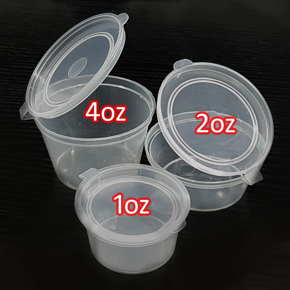 2 oz Clear PP Plastic Attached Lid Containers (Clear Attached Cap) -  2924B21CLR