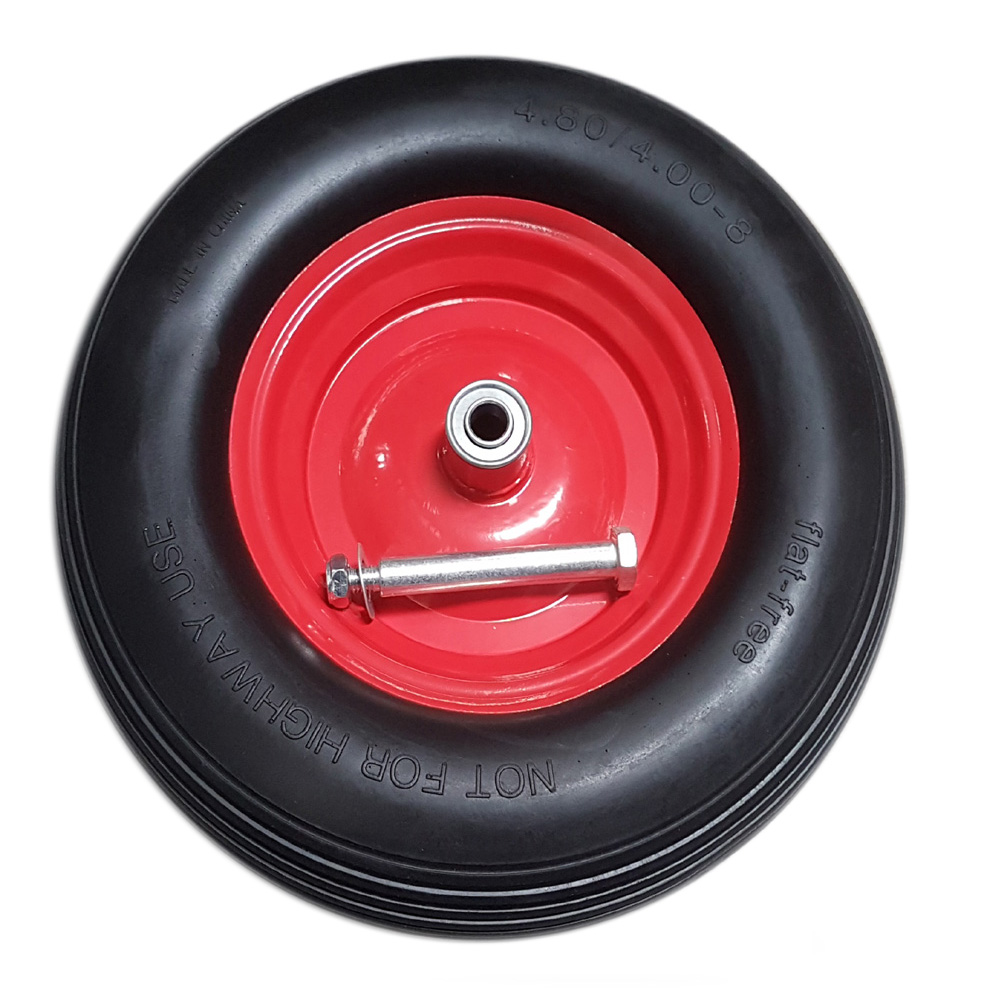 Crystals 14-Inch Puncture Proof Wheelbarrow Wheel – 3.50-8 Solid Rubber Tyre (Heavy Duty, Flat Free)
